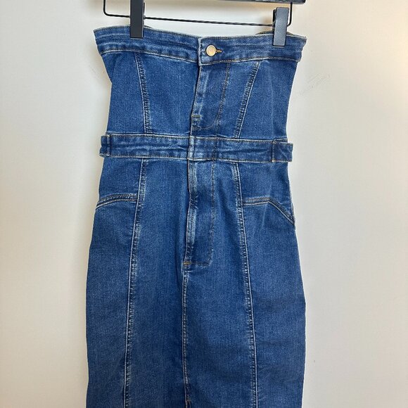 GOOD AMERICAN Tube Midi Dress in Indigo594 Size X-Small - Picture 6 of 8